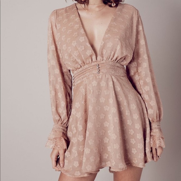 🍋 For Love & Lemons Modern Love Honey Dress Nude - Picture 2 of 4